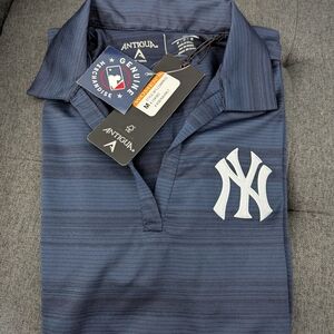 Antigua Yankees Polo in Deep Blue